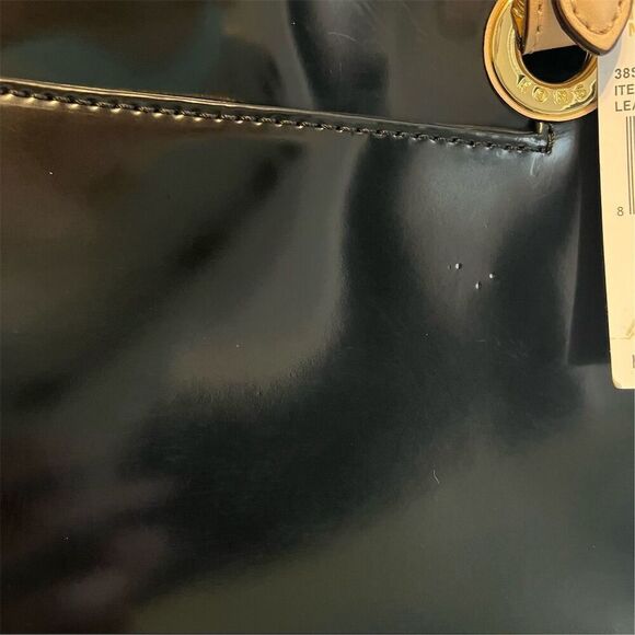 Michael Kors Jet Set Medium Black Patent Leather Tote Shoulder Handbag - Picture 8 of 10